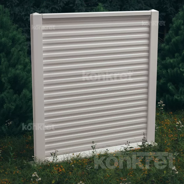 Betonový plot Liner (KM100), výška 210 cm, bílý (prémiový)