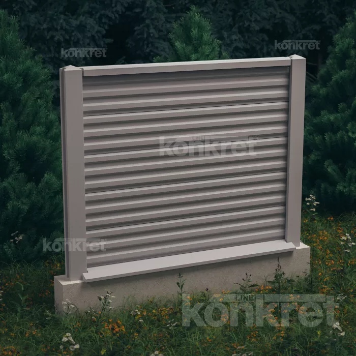 Betonový plot Liner (KM100), výška 150 cm, šedý (standardní)