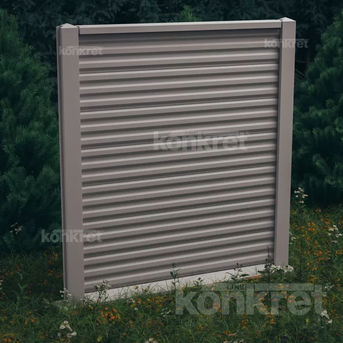 Betonový plot Liner (KM100), výška 210 cm, šedý (standardní)