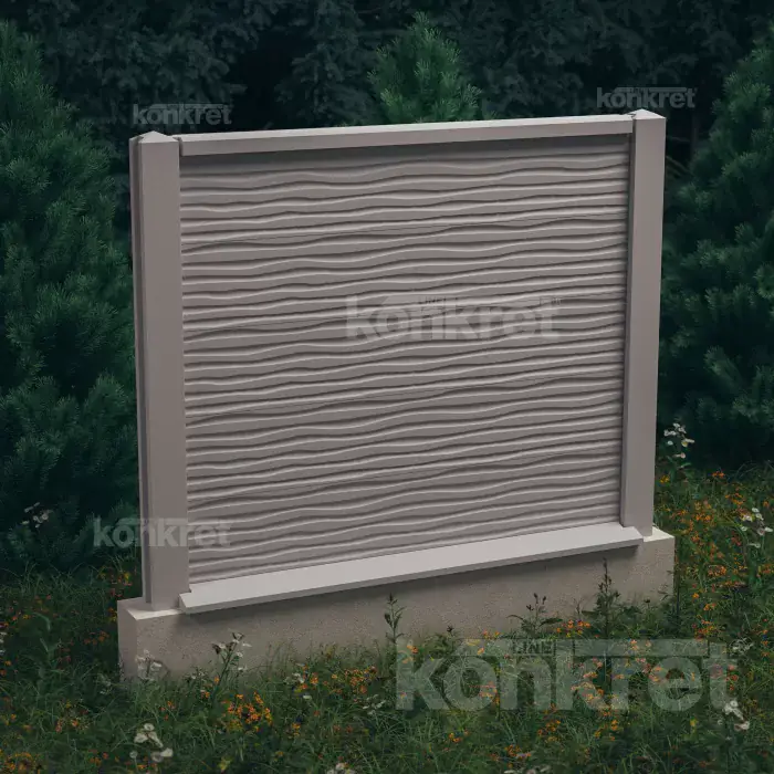 Betonový plot Dune (KM201), výška 150 cm, šedý (standardní)