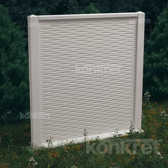 Betonový plot Ocean (KM202), výška 210 cm, bílý (prémiový)