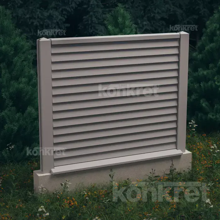 Betonový plot Rain Guard (KM209), výška 150 cm, šedý (standardní)