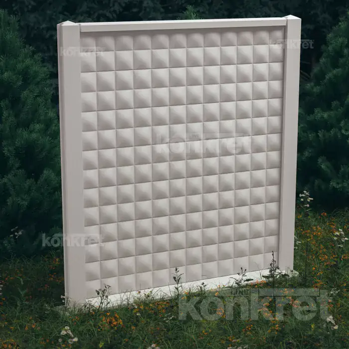 Betonový plot Royal (KM205), výška 210 cm, bílý (prémiový)