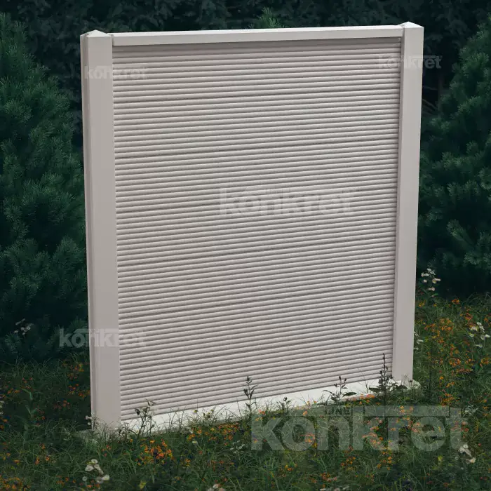 Betonový plot Waves (KM207), výška 210 cm, bílý (prémiový)