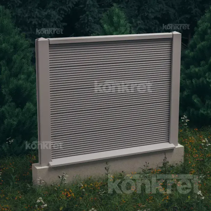 Betonový plot Waves (KM207), výška 150 cm, šedý (standard)