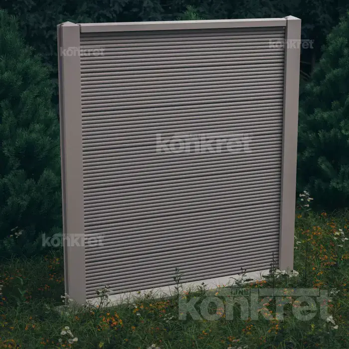 Betonový plot Waves (KM207), výška 210 cm, šedý (standard)