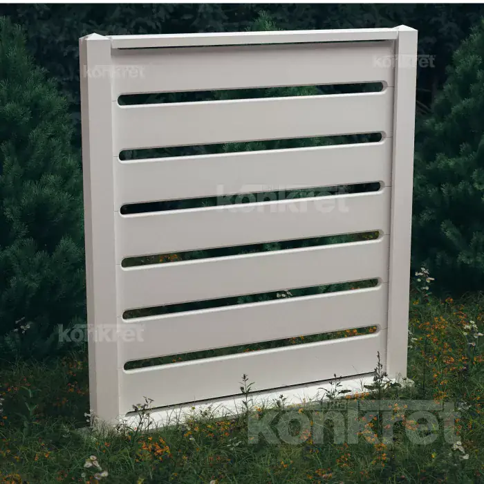 Betonový plot Avalon (KV301), výška 210 cm, bílý (prémiový)