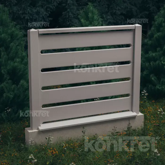 Betonový plot Avalon (KV301), výška 150 cm, šedý (standardní)