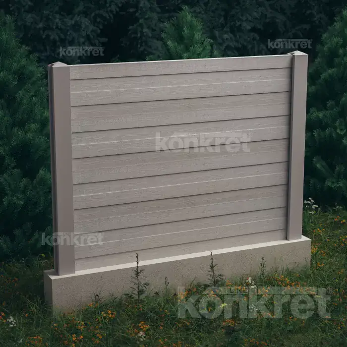 Betonový plot Cedar (KM302), výška 160 cm, šedý (standardní)
