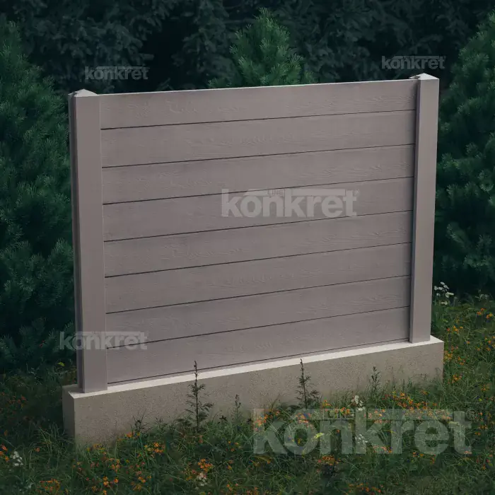 Betonový plot Douglas (KM301), výška 160 cm, šedý (standardní)