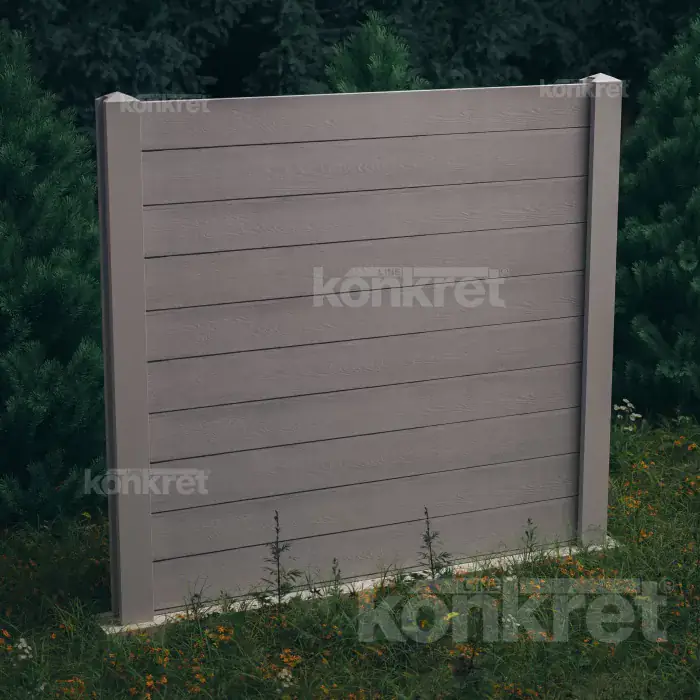 Betonový plot Douglas (KM301), výška 200 cm, šedý (standardní)