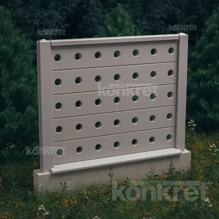 Betonový plot Lights (KV202), výška 150 cm, šedý (standardní)