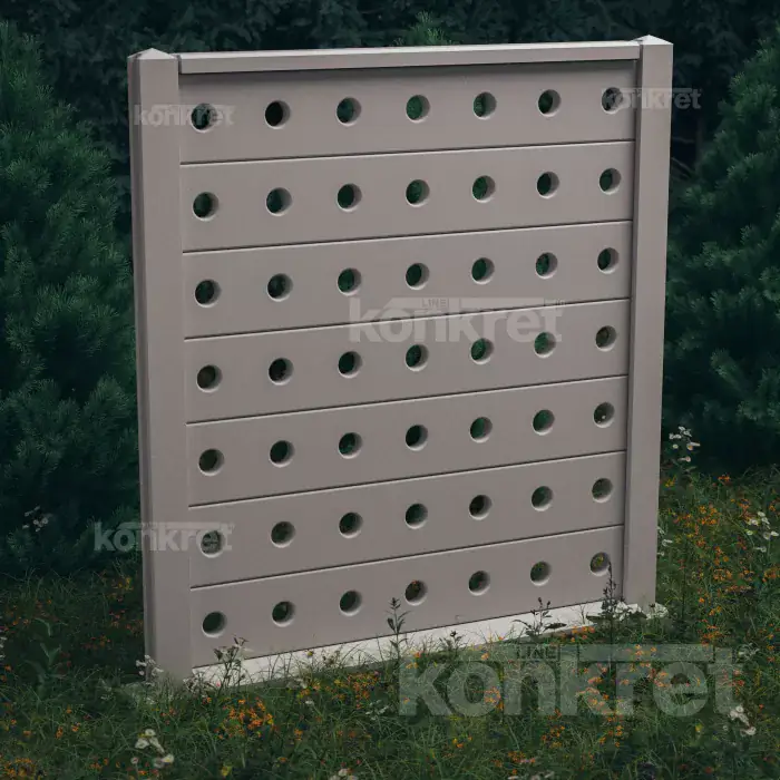 Betonový plot Lights (KV202), výška 210 cm, šedý (standardní)