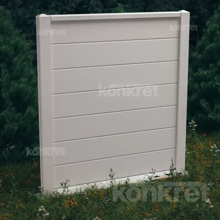 Betonový plot Nova (KS402), výška 210 cm, bílý (prémiový)