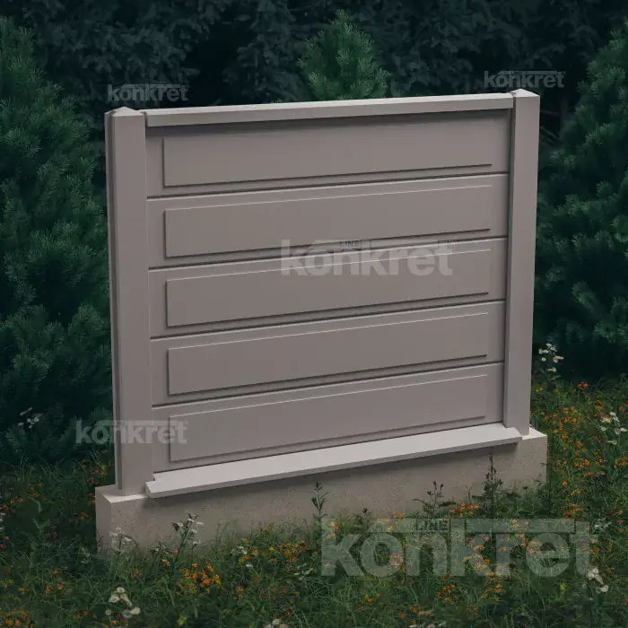 Betonový plot Nova (KS402), výška 150 cm, šedý (standardní)