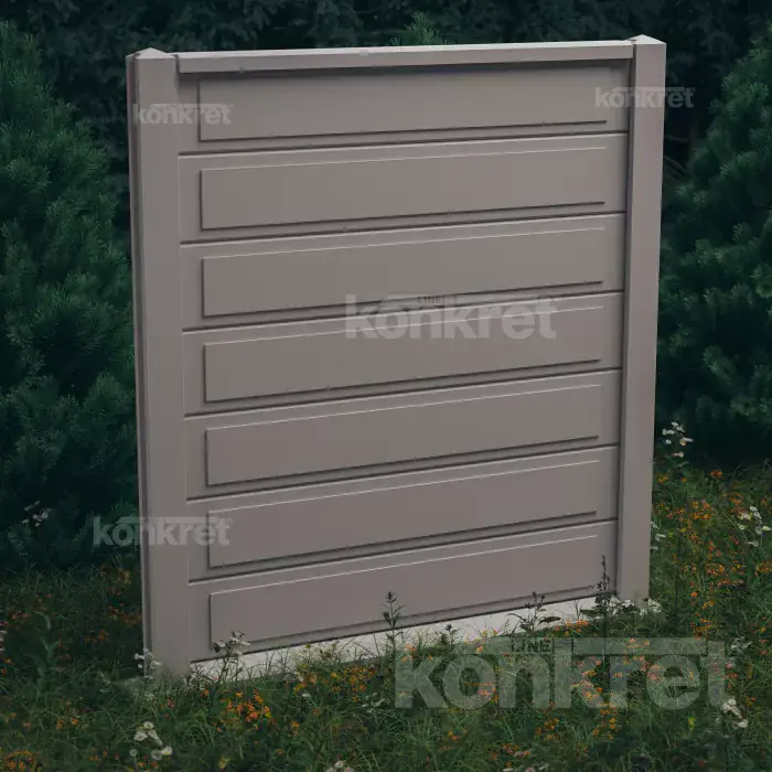 Betonový plot Nova (KS402), výška 210 cm, šedý (standardní)
