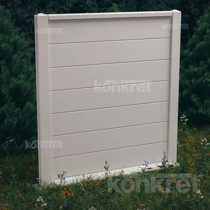 Betonový plot Simple (KV100), výška 210 cm, bílý (prémiový)