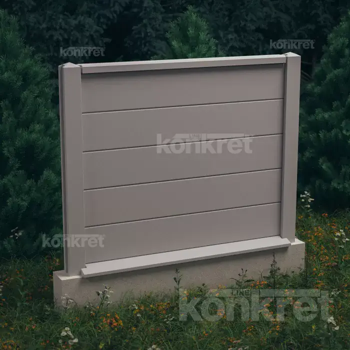 Betonový plot Simple (KV100), výška 150 cm, šedý (standardní)