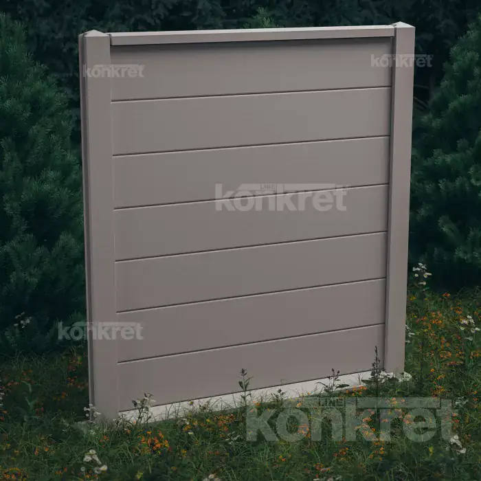 Betonový plot Simple (KV100), výška 210 cm, šedý (standardní)