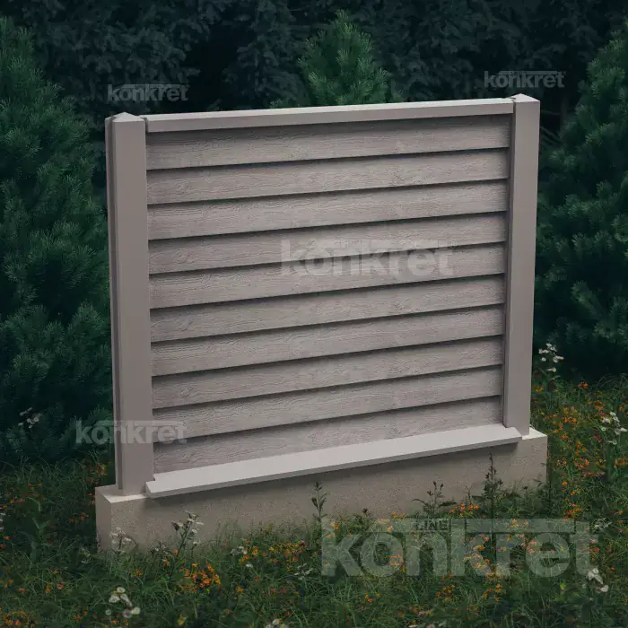 Betonový plot Timberlap (KT104), výška 150 cm, šedý (standardní)