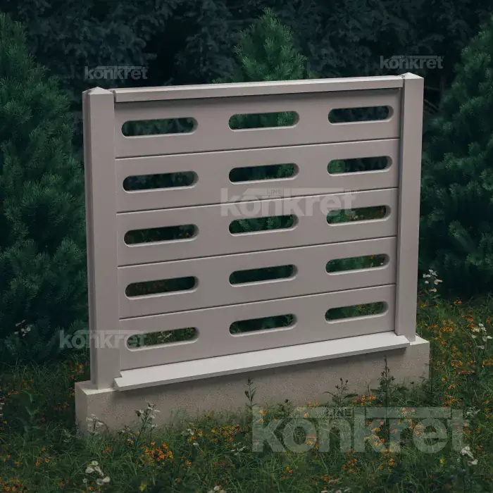Betonový plot Visio (KV201), výška 150 cm, šedá (standardní)