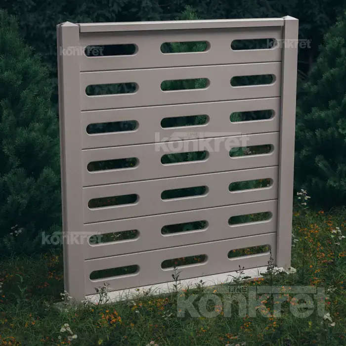 Betonový plot Visio (KV201), výška 210 cm, šedý (standard)